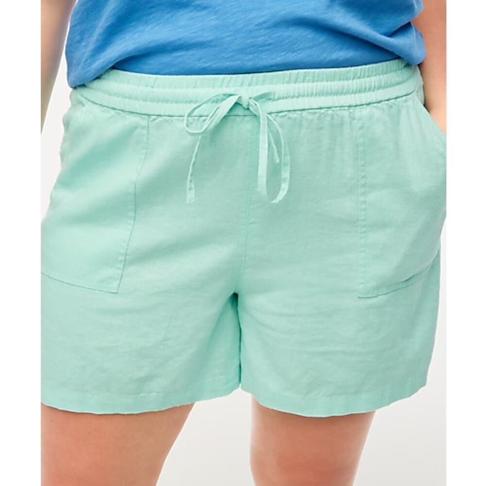 J.Crew Factory Linen Blend Drawstring Shorts | Plus XXL, Mint Green NWT - Picture 2 of 6